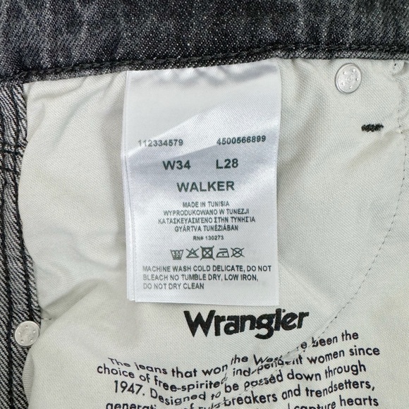 NWT Wrangler Walker 677 High Rise Slim Jeans Gray Wash Denim Size 34 x 28 - Picture 11 of 11